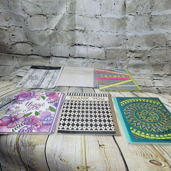 6 Design Thank You Greeting Cards w/Envelopes New Sealed - Picture 1 of 10